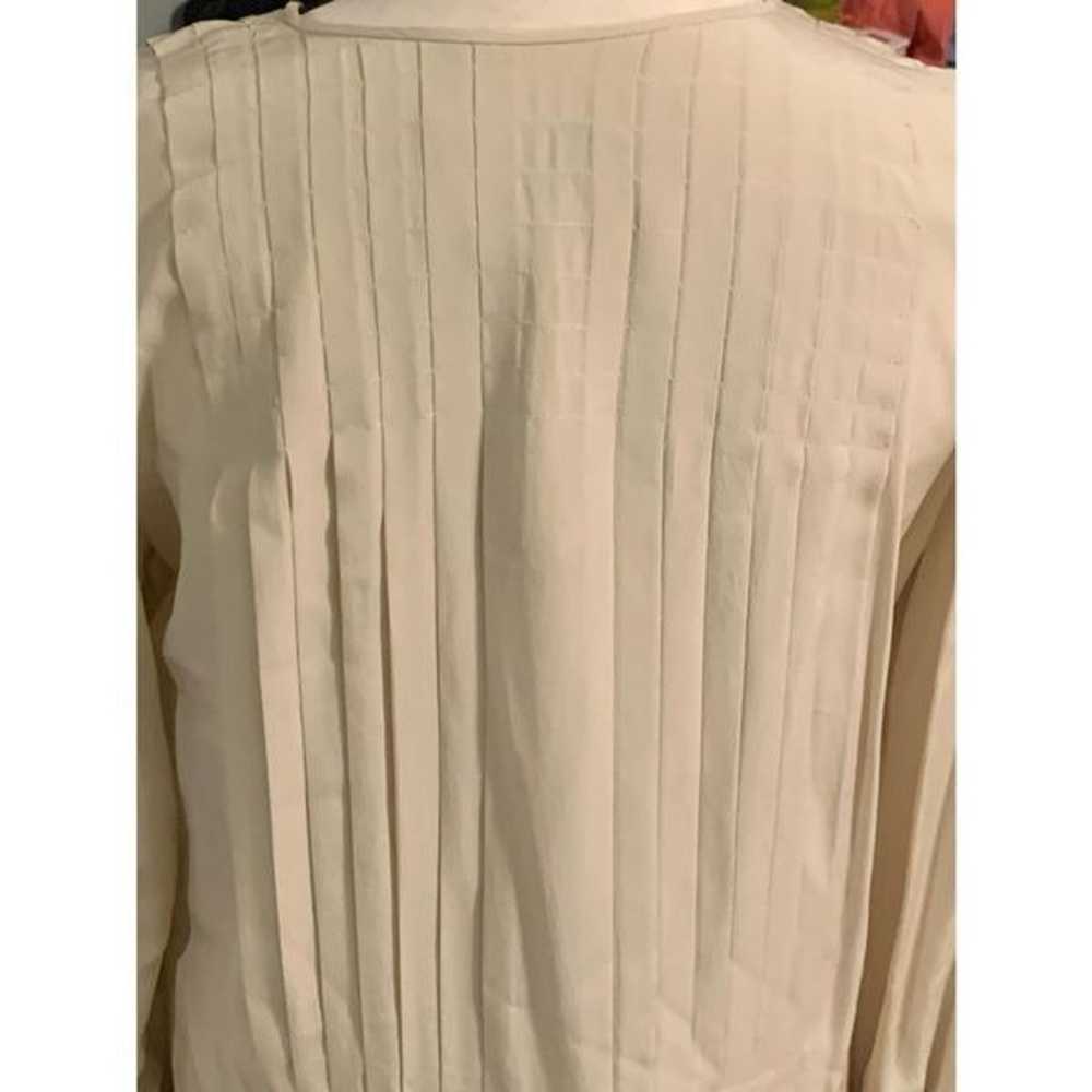 Vtg 90s/Y2K Cassis Silk Pleated Ivory Dress Sz 8/M - image 5