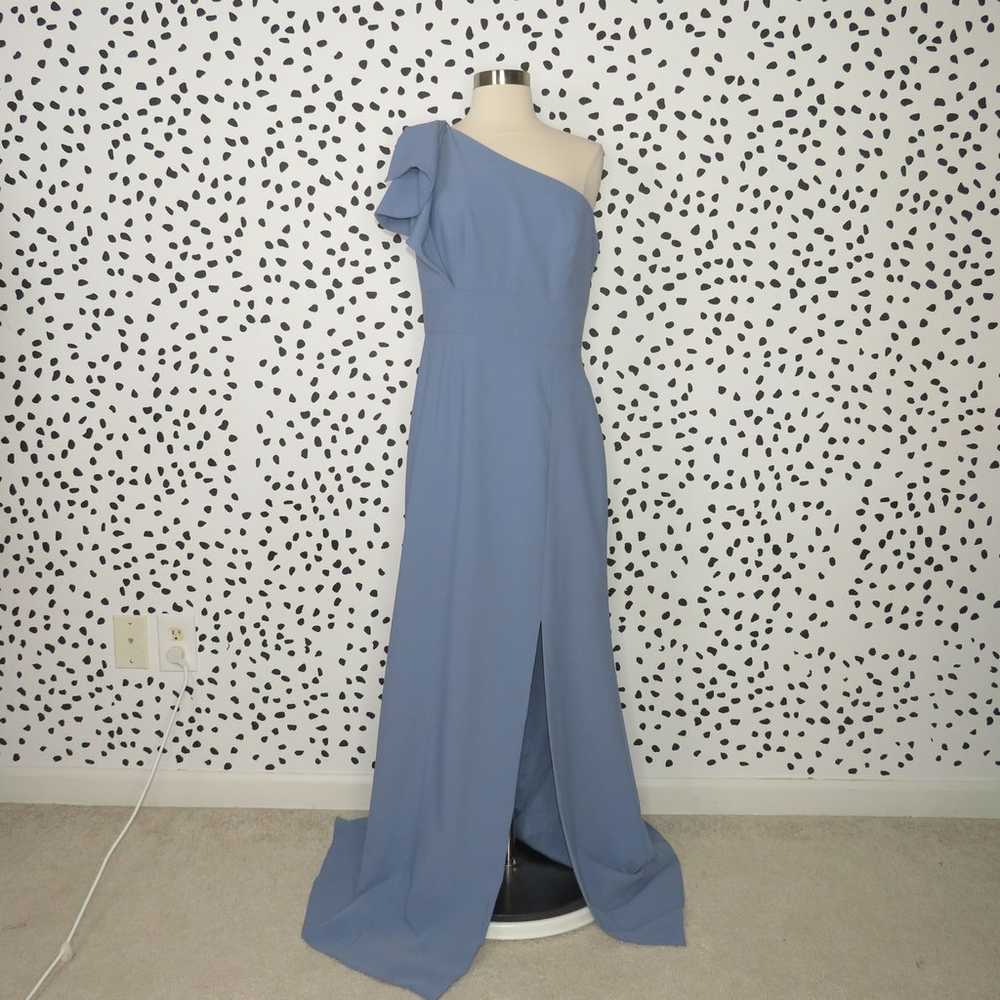After Six Blue Bow One Shoulder Trumpet Gown - image 3
