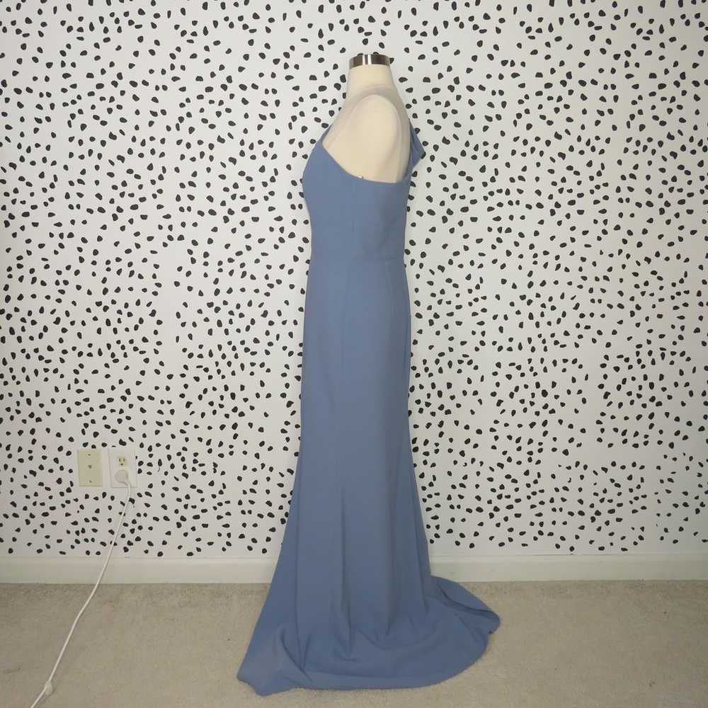 After Six Blue Bow One Shoulder Trumpet Gown - image 6