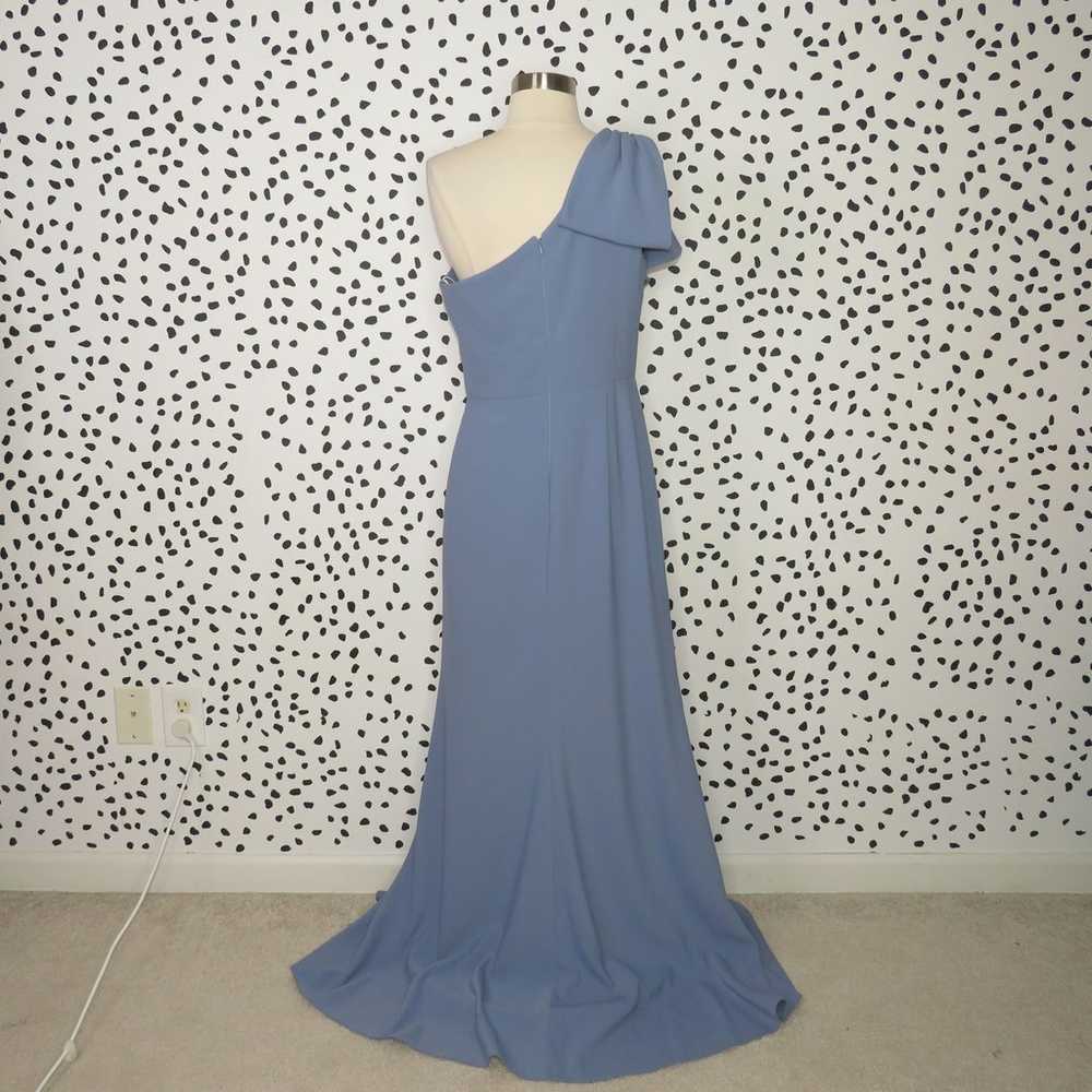 After Six Blue Bow One Shoulder Trumpet Gown - image 7