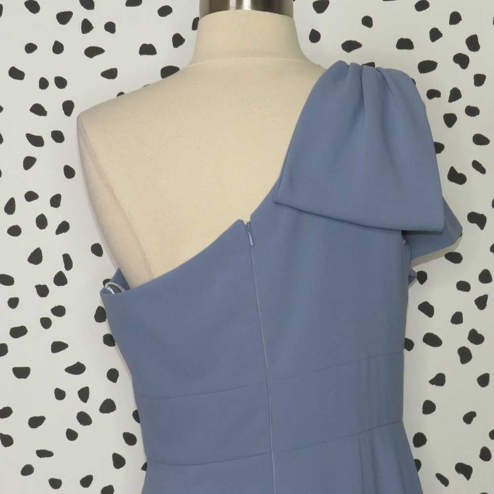 After Six Blue Bow One Shoulder Trumpet Gown - image 8