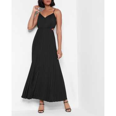 Express NWOT Pleated Side Cutout Maxi Dress Black… - image 1
