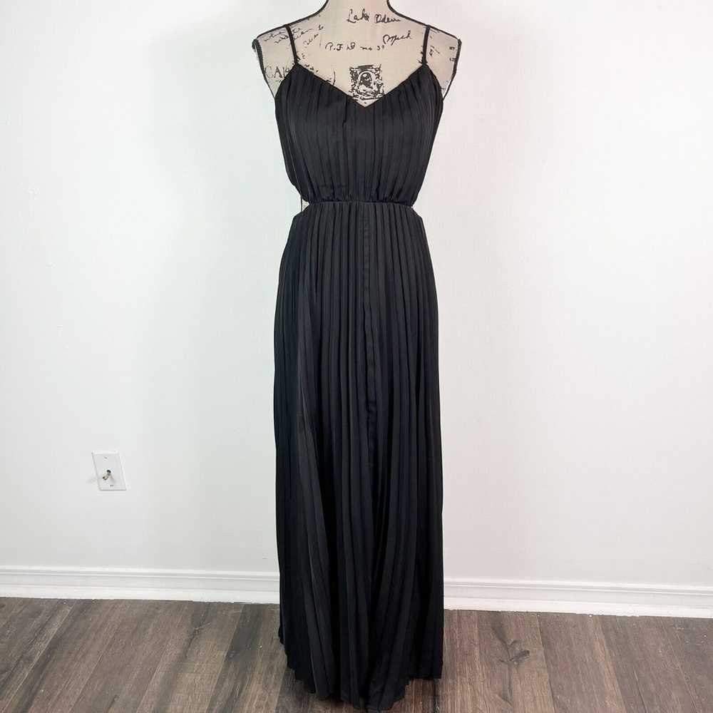 Express NWOT Pleated Side Cutout Maxi Dress Black… - image 2