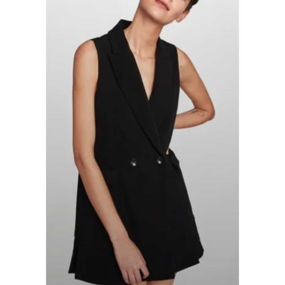 ZARA Sleeveless Blazer Mini Dress Black Double Br… - image 1