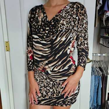 Cache Floral Animal Print dress