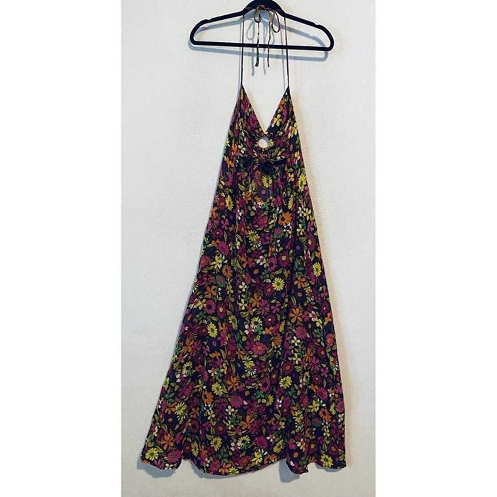 Free People Dress Womens 6 Floral Halter Maxi Tie… - image 3
