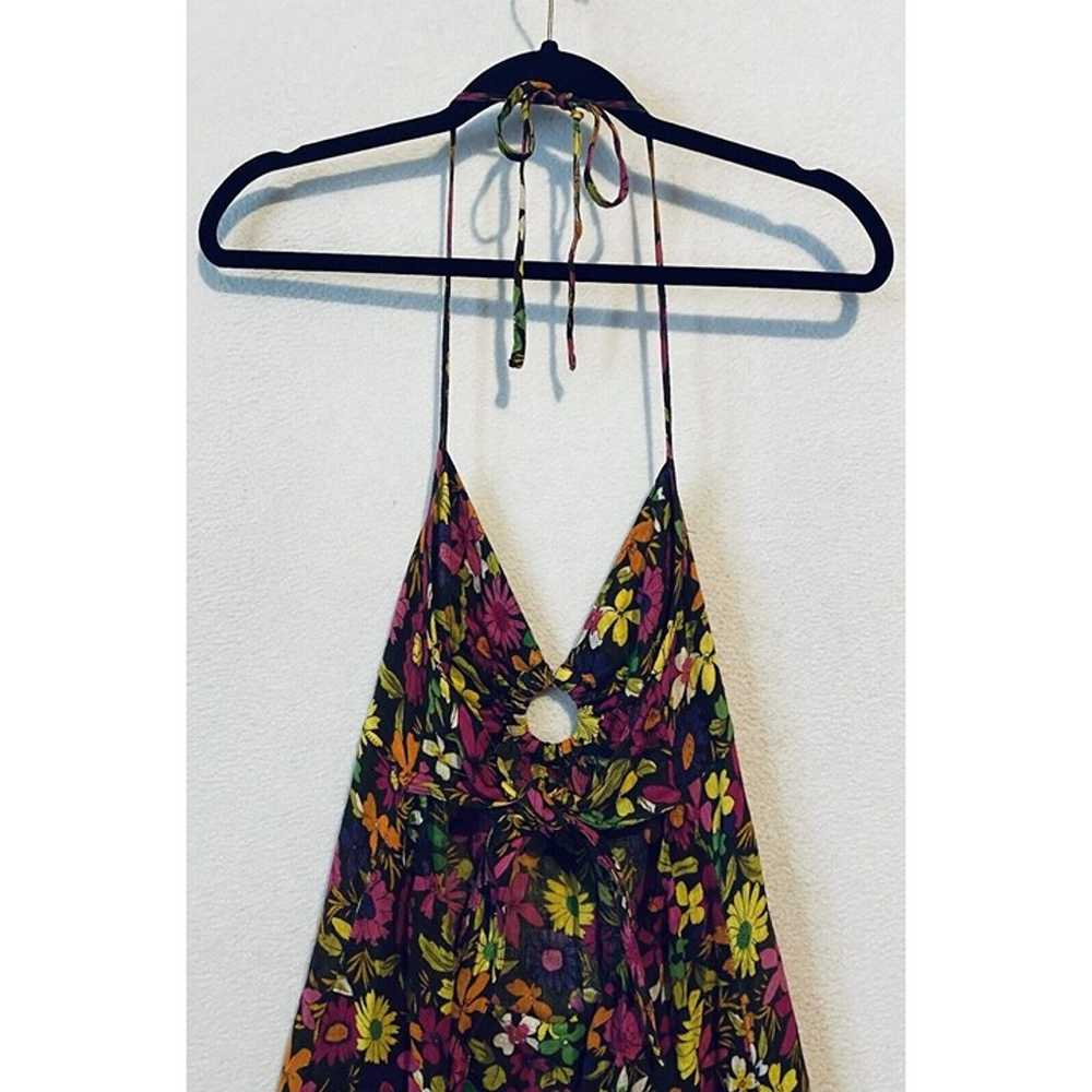 Free People Dress Womens 6 Floral Halter Maxi Tie… - image 4