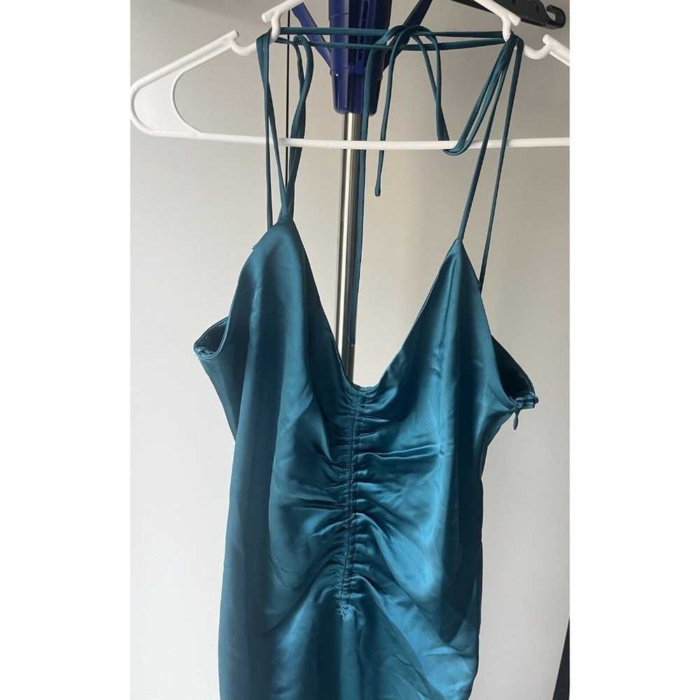 Jason Wu Womens Ruched Satin Midi Slip Dress Size… - image 2