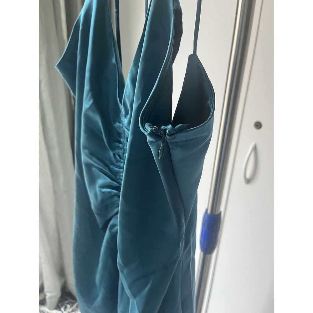 Jason Wu Womens Ruched Satin Midi Slip Dress Size… - image 3