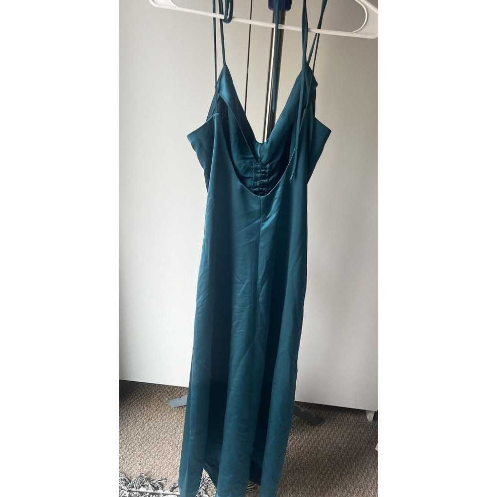 Jason Wu Womens Ruched Satin Midi Slip Dress Size… - image 4