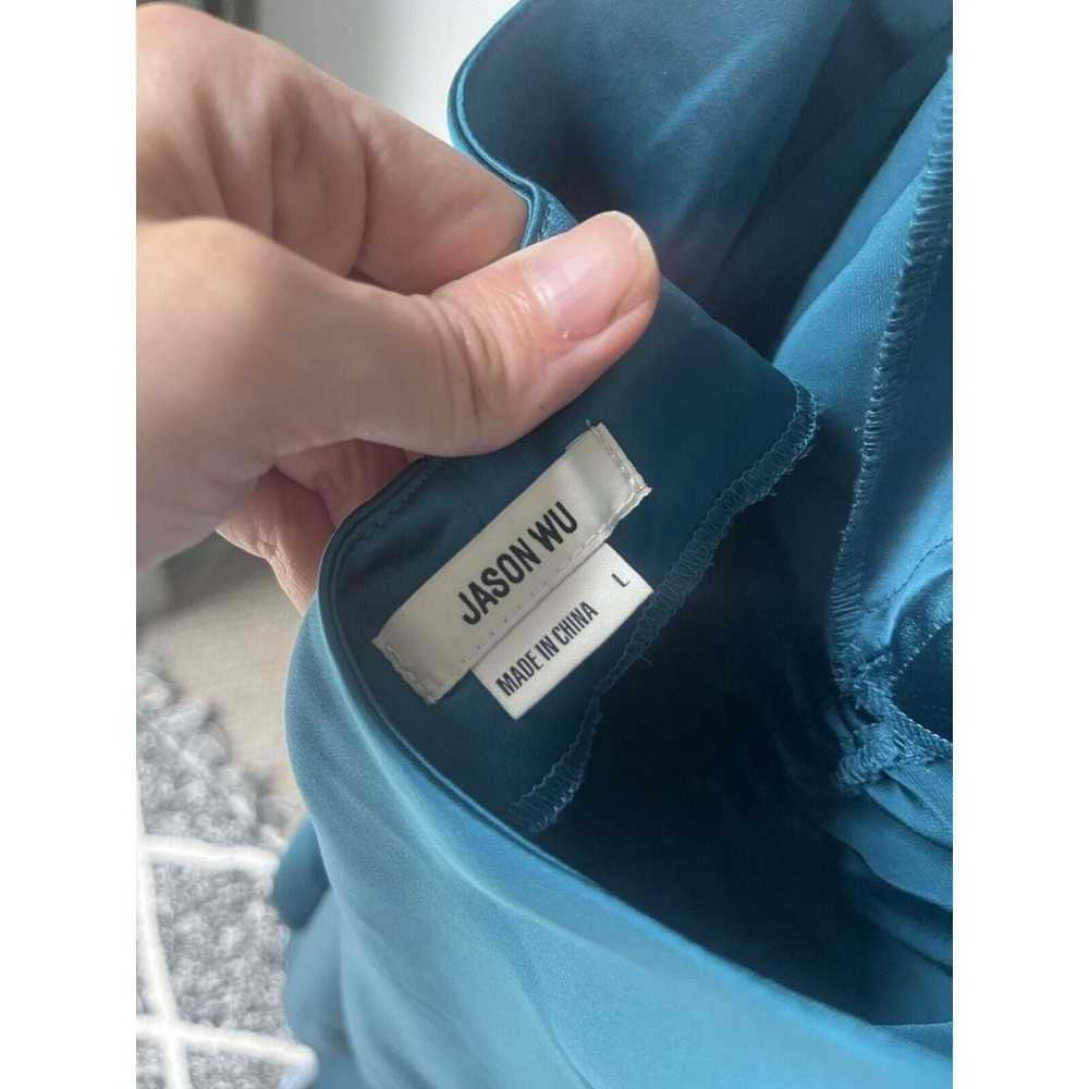 Jason Wu Womens Ruched Satin Midi Slip Dress Size… - image 5
