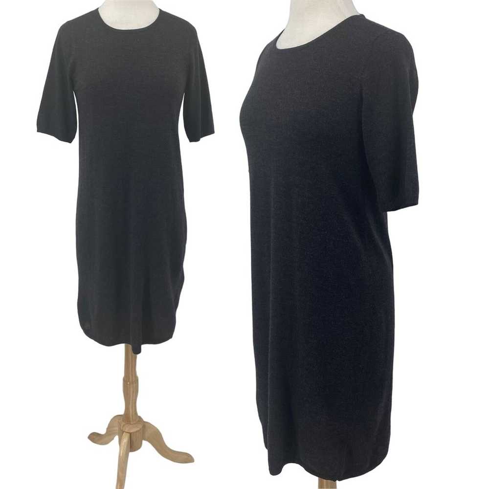 Eileen Fisher Merino Wool Sweater Dress Short Sle… - image 1