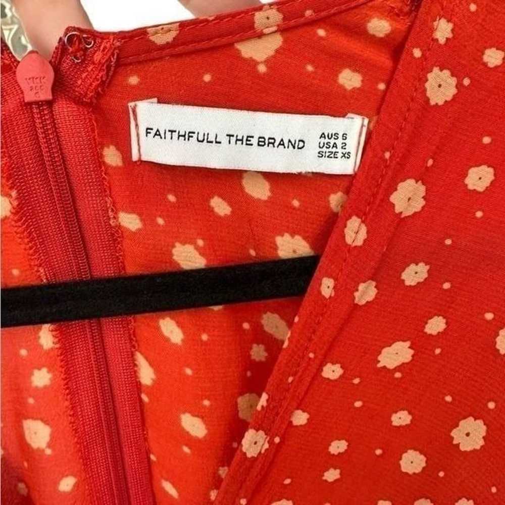 Faithfull The Brand Birgit Coral Red Floral Print… - image 8