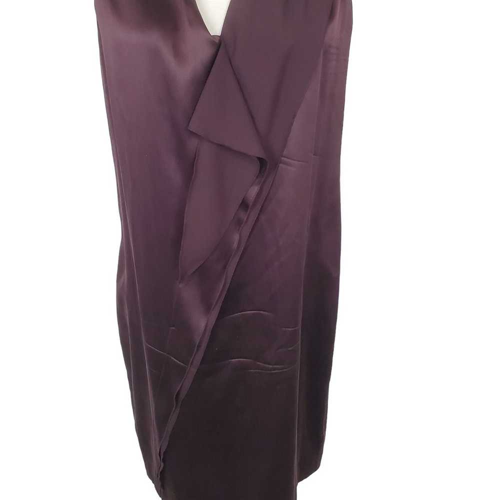 Vince Purple Silk V Neck Ruffle Detail Front Slee… - image 2
