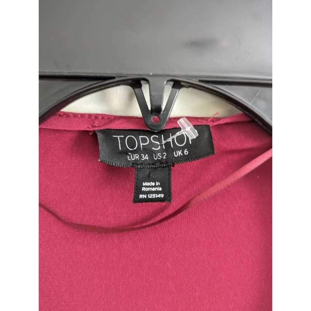 TOPSHOP Burgundy Wrap Dress - image 5