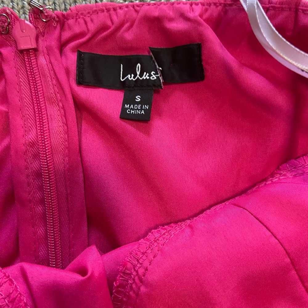 NWOT Lulus Cascading Crush Hot Pink Tiered Bustie… - image 3