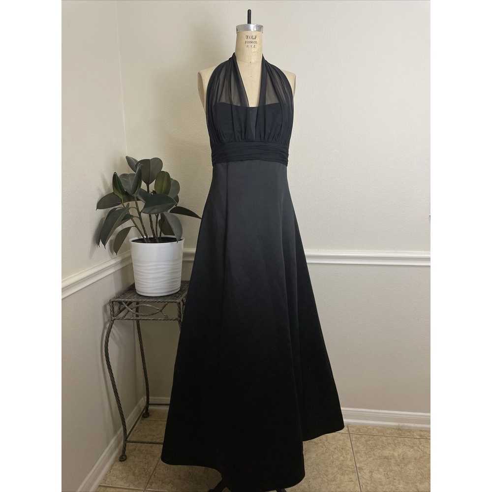 davids bridal, long black gown, polyester, size 10 - image 1