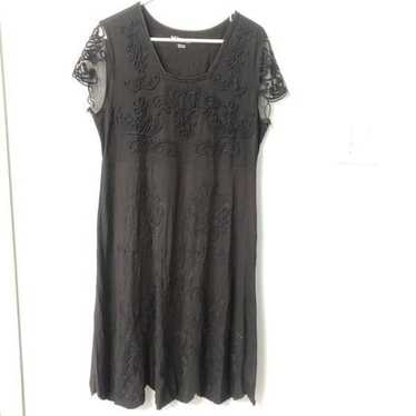 soft surroundings black embroidered sheer sleeves… - image 1