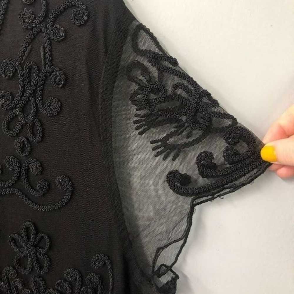 soft surroundings black embroidered sheer sleeves… - image 7