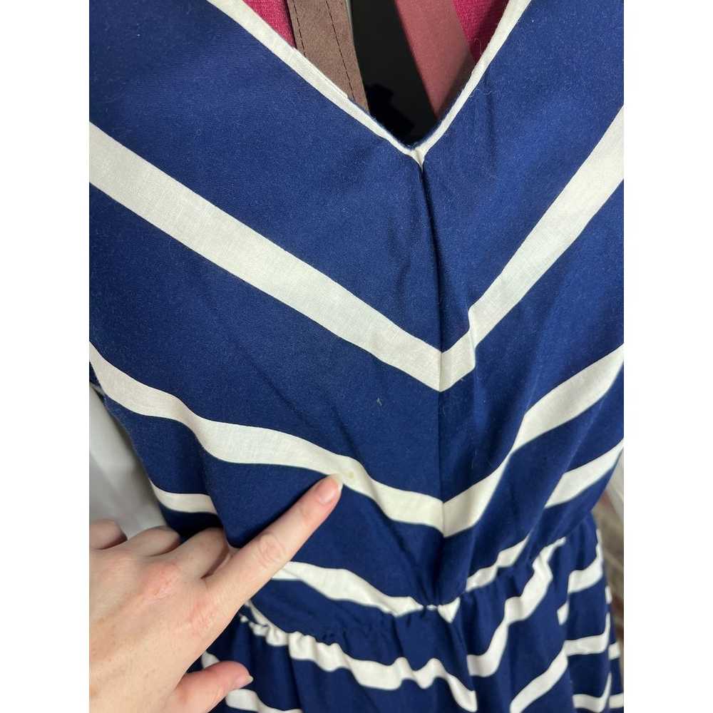 dress chevron white navy blue jacket short sleeve… - image 7