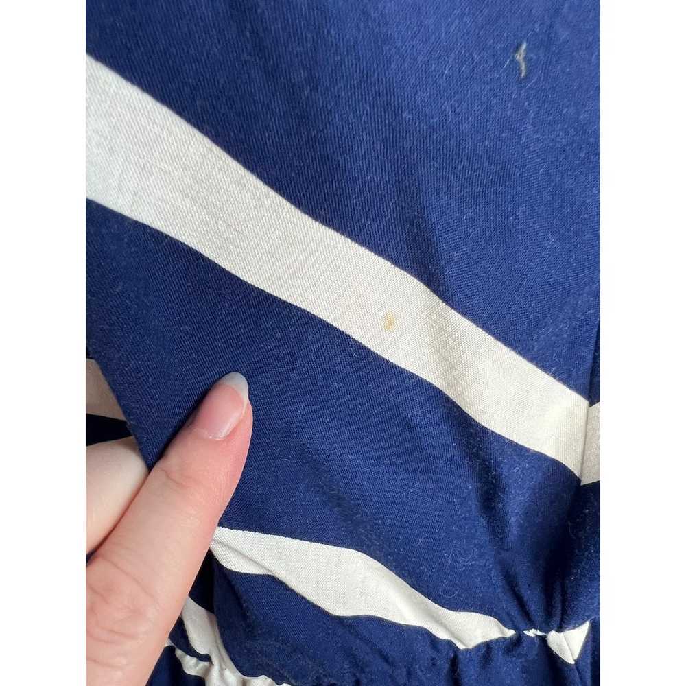 dress chevron white navy blue jacket short sleeve… - image 8