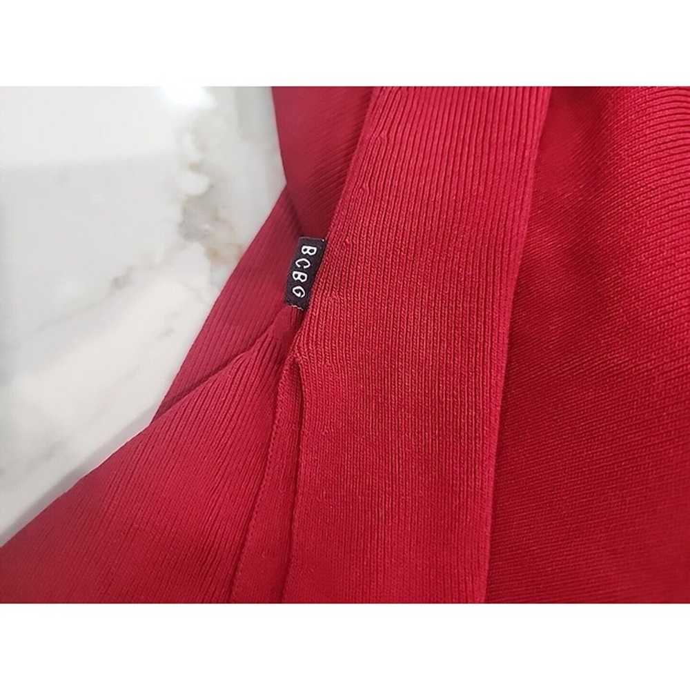 BCBGMAXAZRIA Dress Midi Knit Sheath Cocktail Deep… - image 8