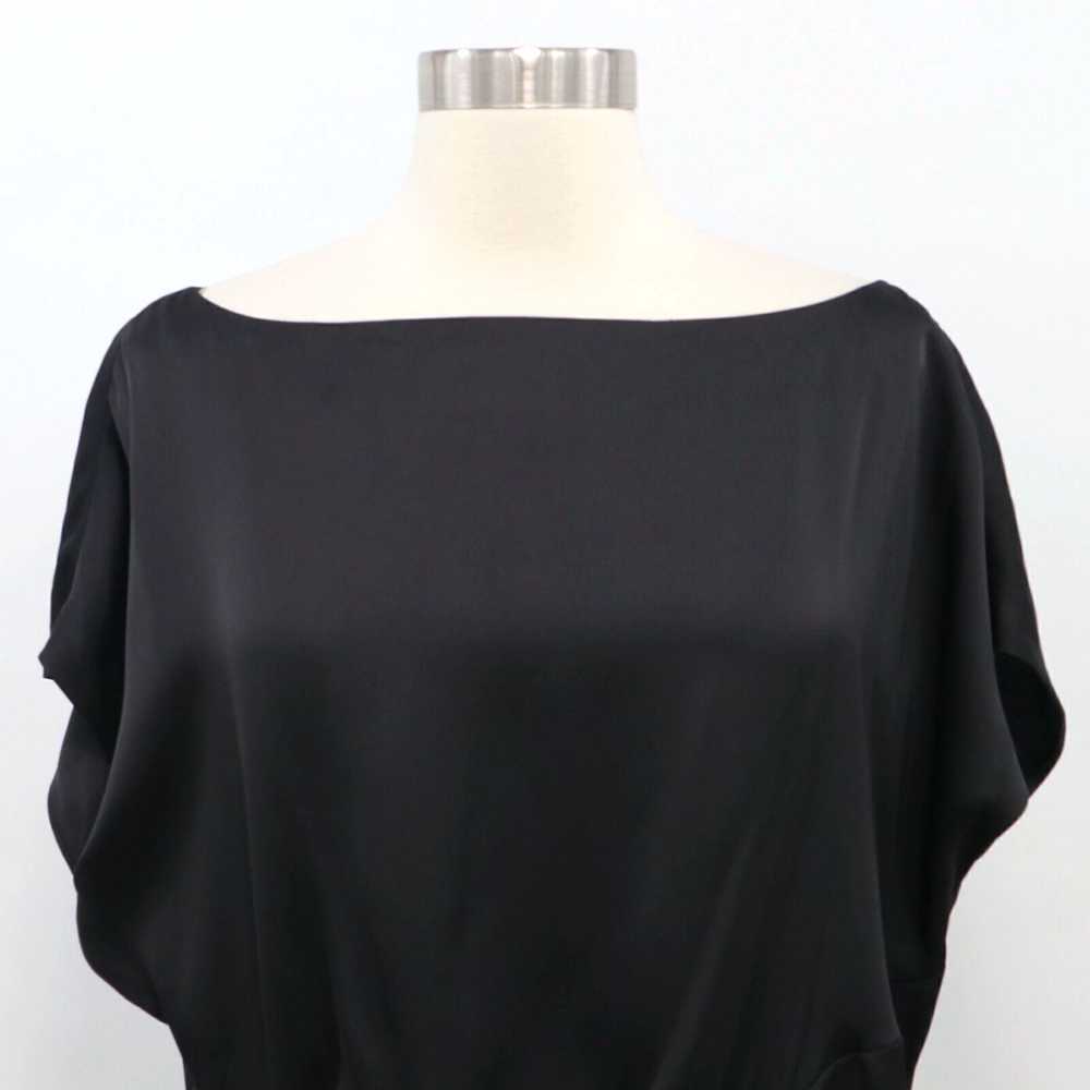 Vintage Aqua Dress Womens 2 Black Draped Ruched D… - image 2