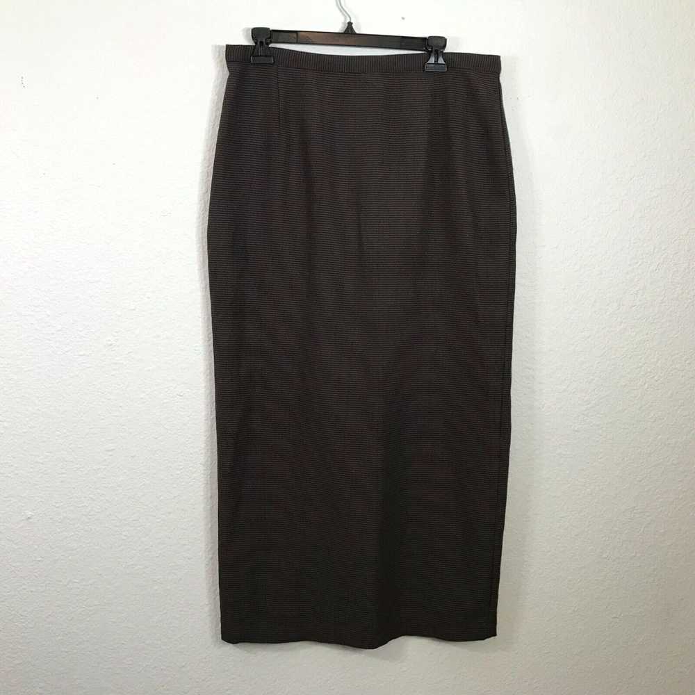 Vintage Chico's Design Midi Skirt Size 2 Brown St… - image 1