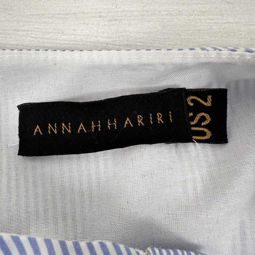 ANNAH HARIRI Maxi Dress Button Front Blue Striped… - image 7