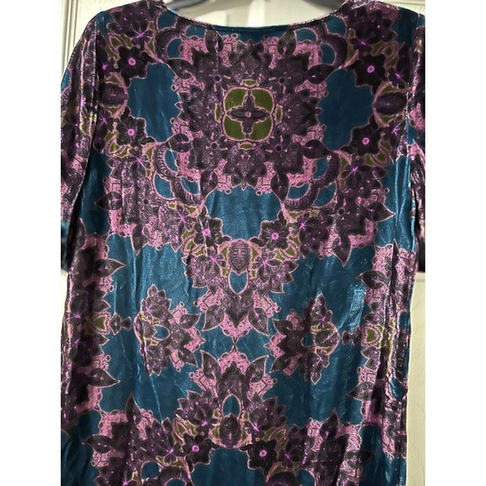 Sundance Nomi Printed Velvet Shift Dress V-Neck S… - image 9