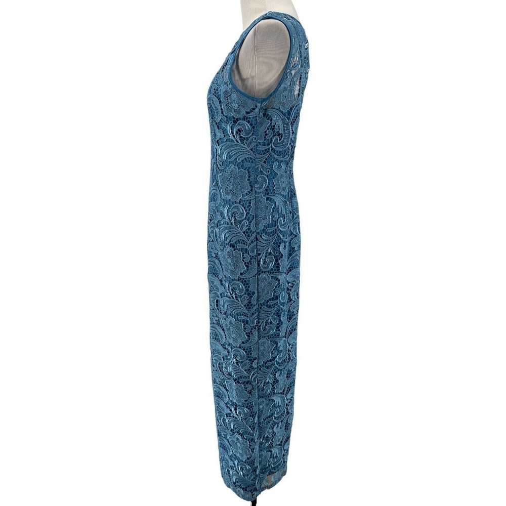 Adrianna Papell Women's Blue Crochet Floral Lace … - image 2