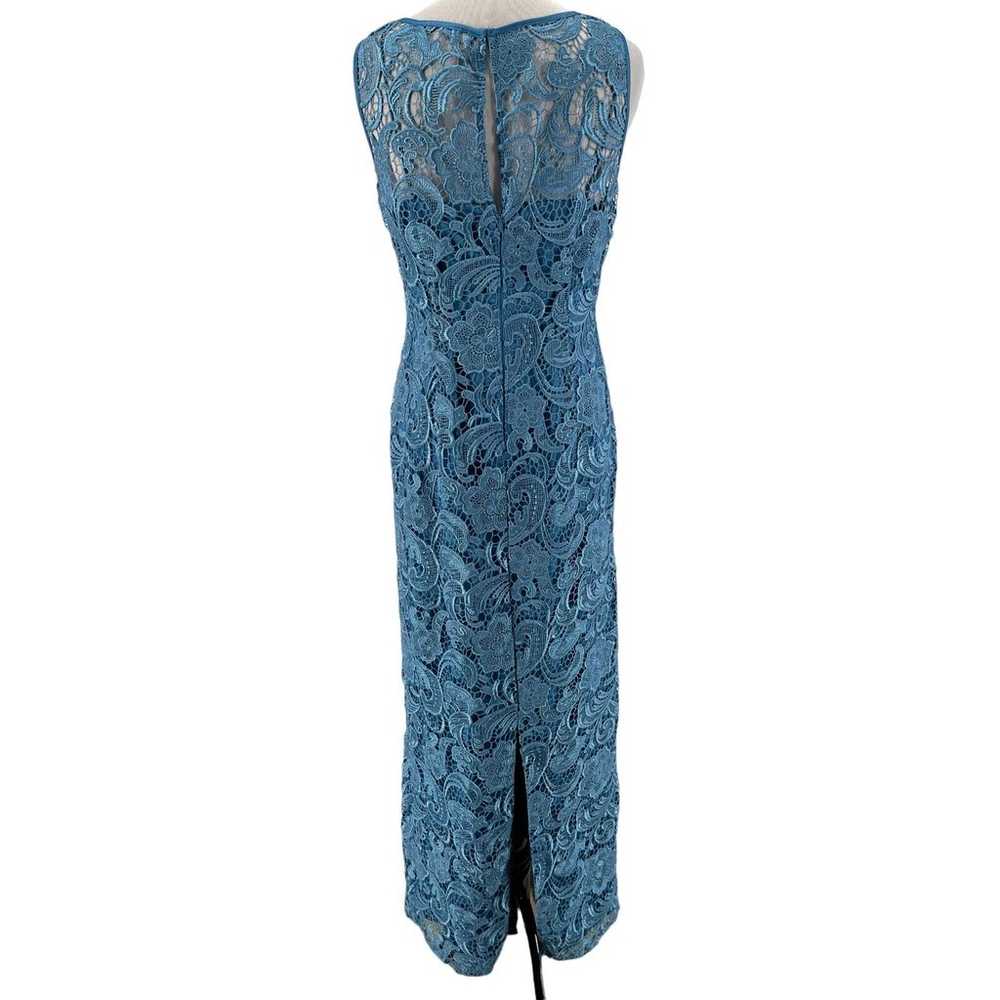 Adrianna Papell Women's Blue Crochet Floral Lace … - image 3