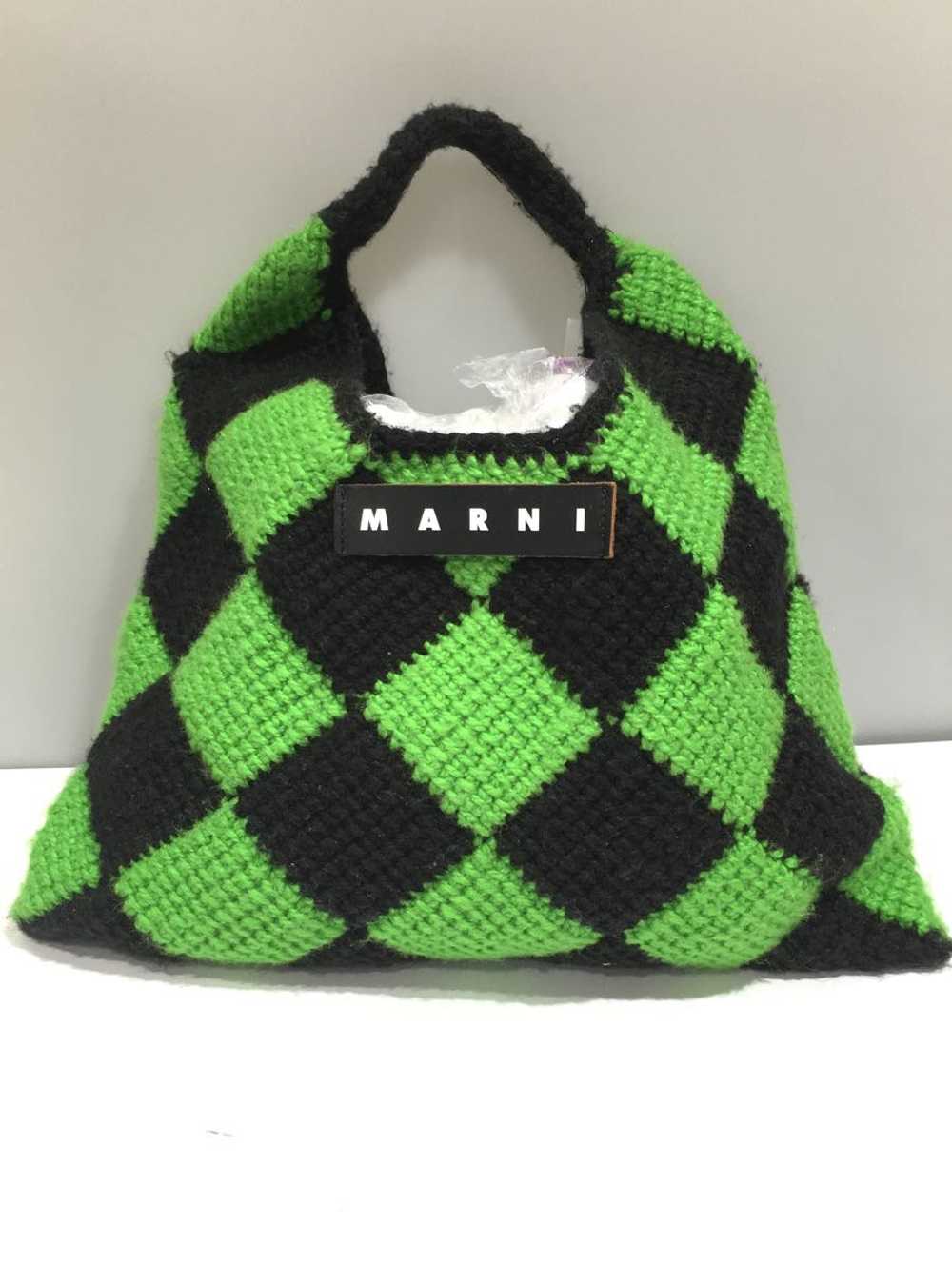 Marni Argyle Pattern Knit Handbag/Wool/Grn Bag - image 1