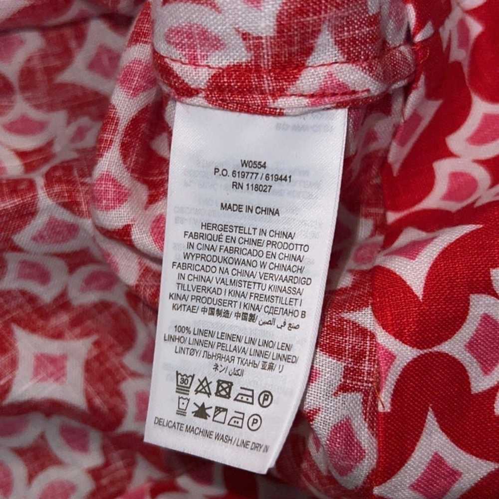 Boden Romaine Red Pink Geometric Printed Linen Sl… - image 11