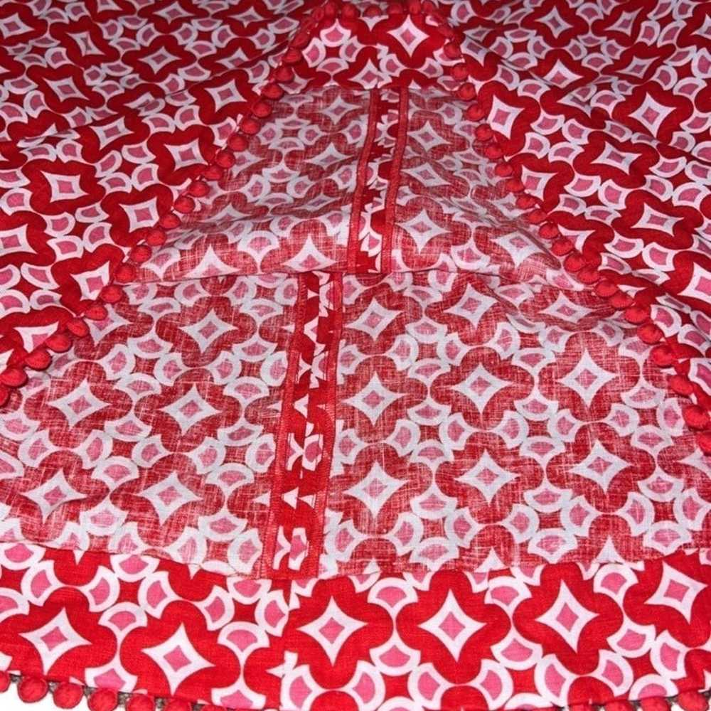 Boden Romaine Red Pink Geometric Printed Linen Sl… - image 6
