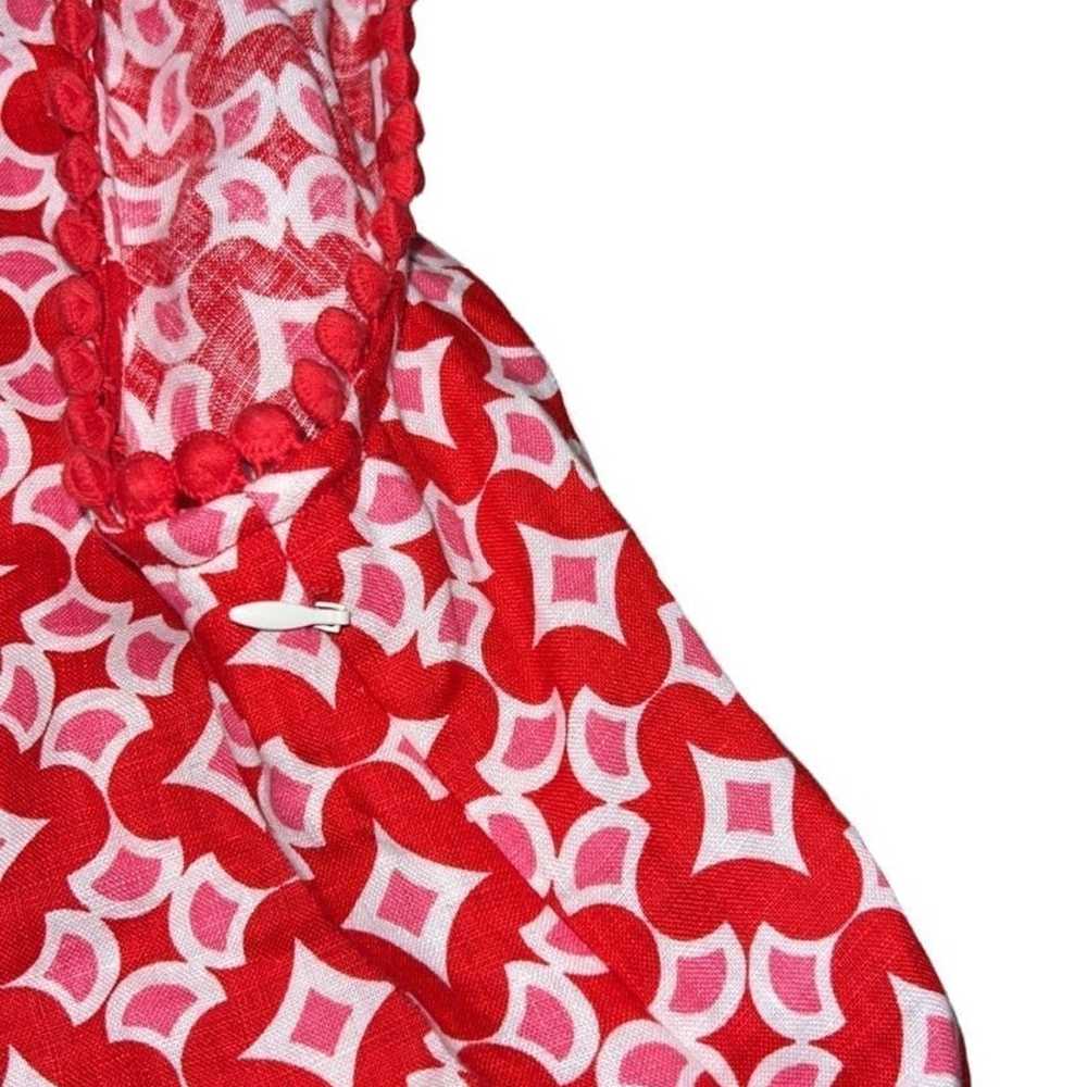 Boden Romaine Red Pink Geometric Printed Linen Sl… - image 9