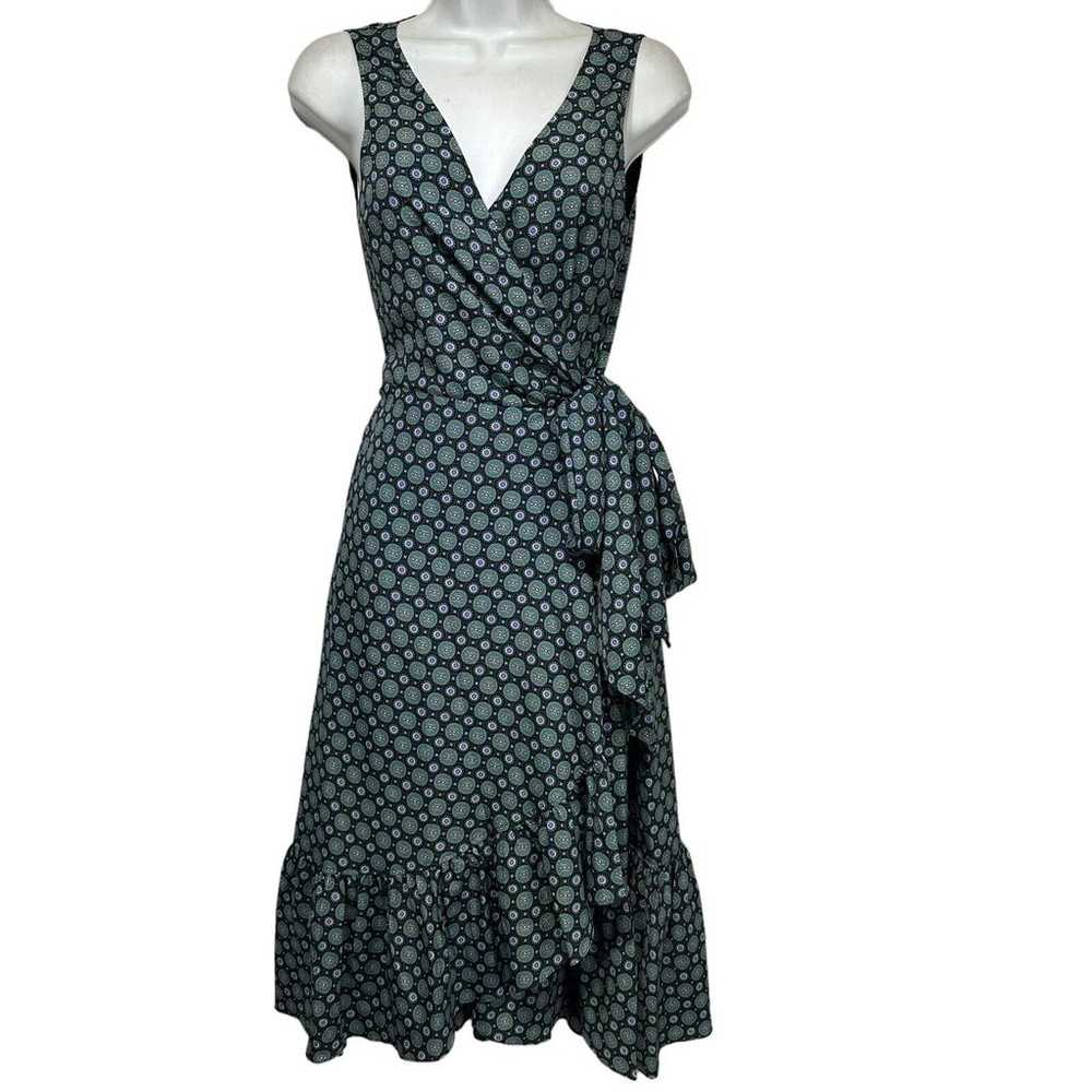 Tory Burch medallion Ruffle Wrap Dress Size 2 - image 1