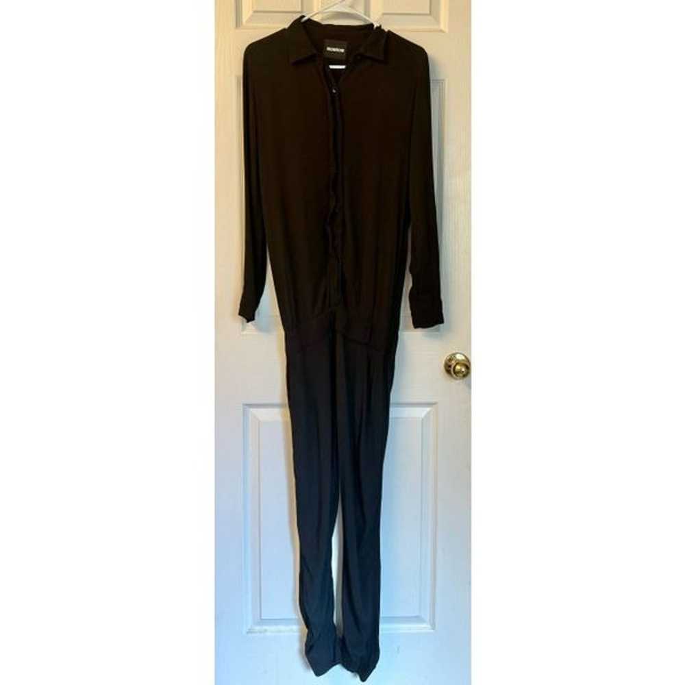 MONROW Long Sleeved Crepe Black Jumpsuit Romper W… - image 4