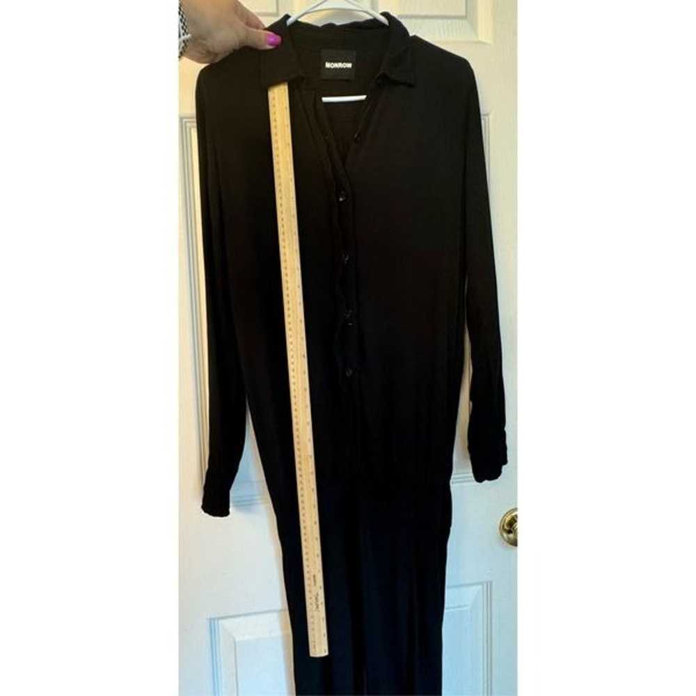 MONROW Long Sleeved Crepe Black Jumpsuit Romper W… - image 9