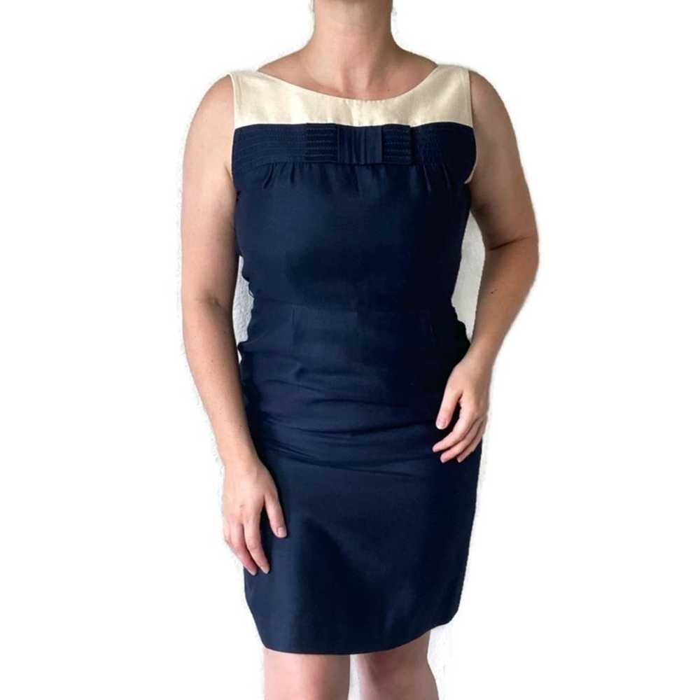 Kate Spade Navy Blue & Cream Sheath Wiggle Dress … - image 1
