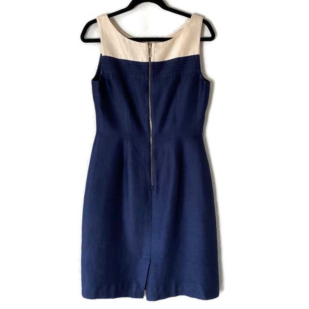 Kate Spade Navy Blue & Cream Sheath Wiggle Dress … - image 3