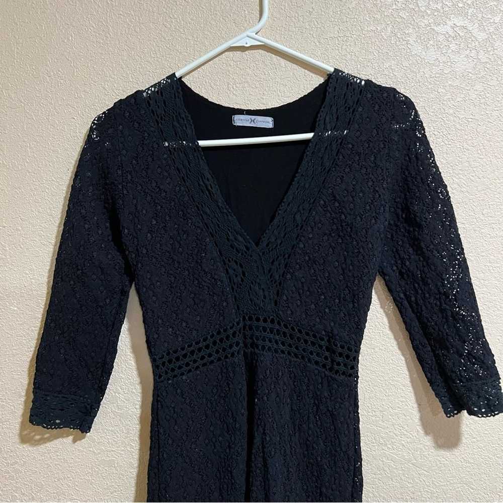 Nightcap Clothing Black Lace stretchy mini dress … - image 2