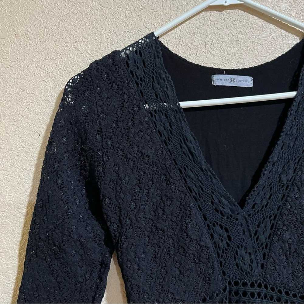 Nightcap Clothing Black Lace stretchy mini dress … - image 3