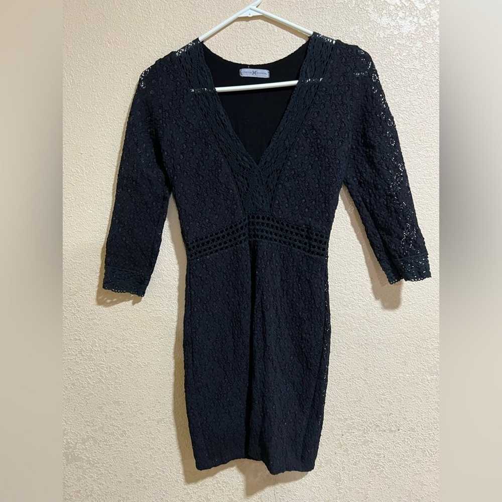 Nightcap Clothing Black Lace stretchy mini dress … - image 6