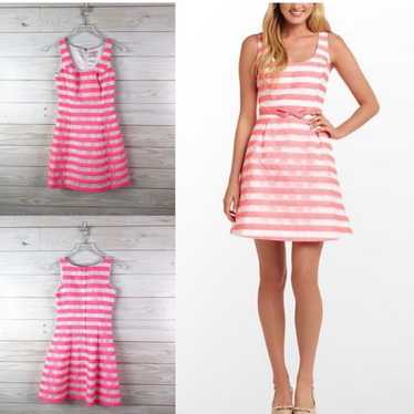 Lily pulitzer neon pink and white striped dress