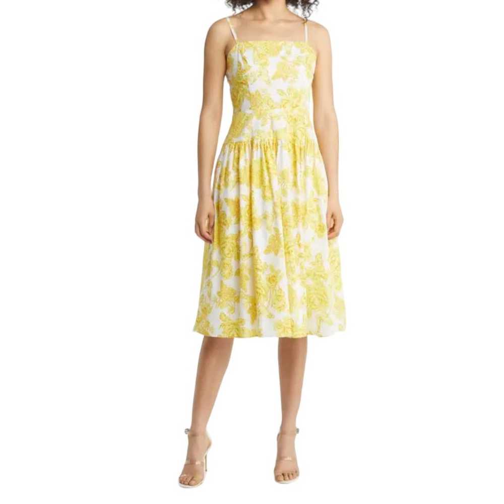 Eliza J Dress Floral cotton sundress yellow size … - image 5