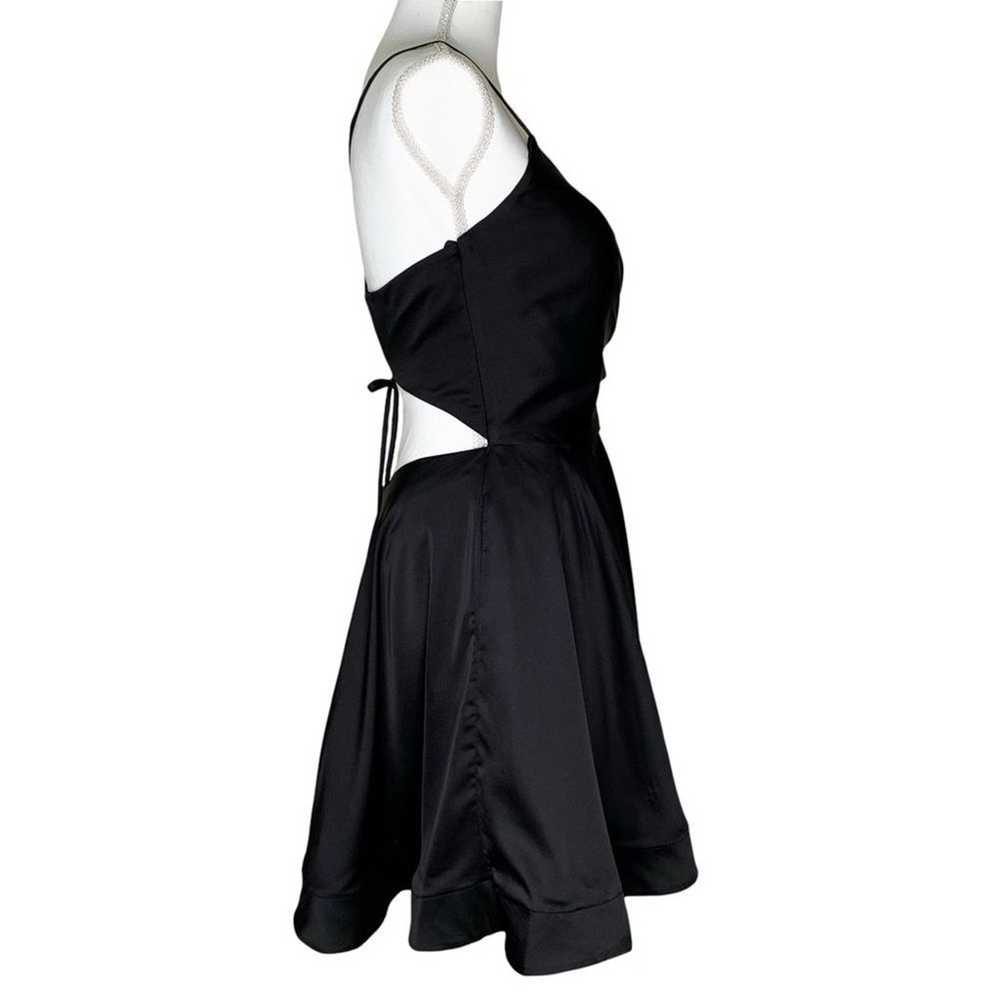 La Femme Fit & Flare Mini Dress Satin Lace Up Bac… - image 5