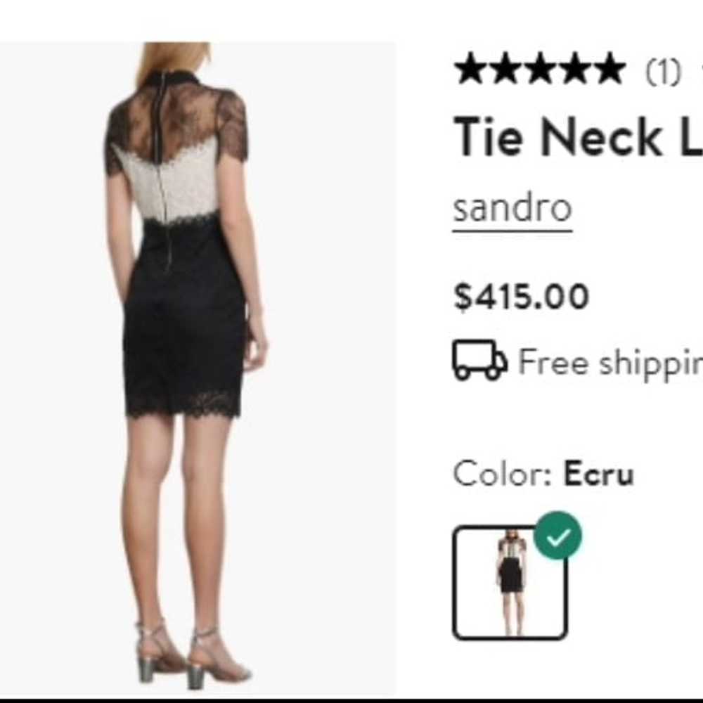 Tie Neck Lace Sheath Dress - image 3