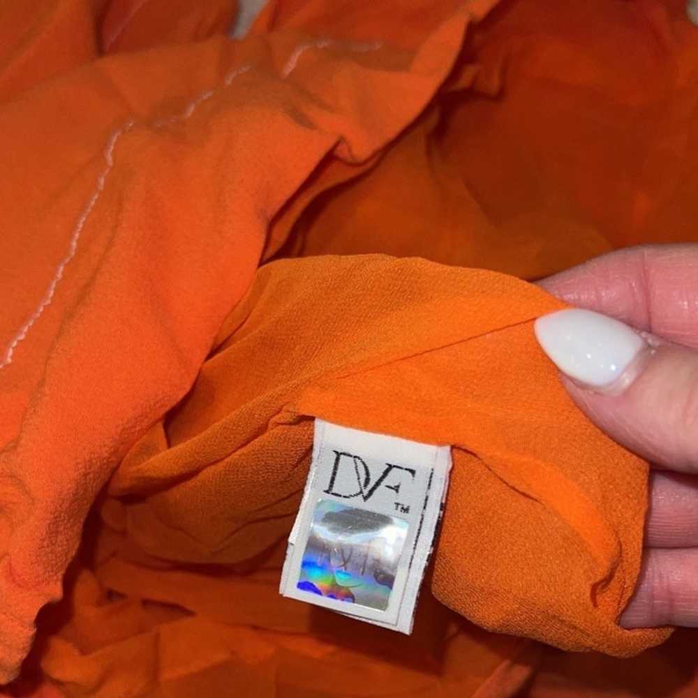 Diane Von Furstenberg Karlian Orange Silk Crepe L… - image 11