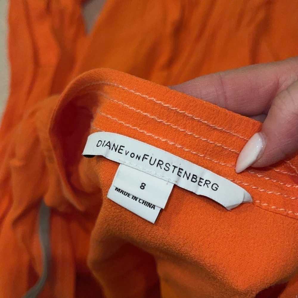 Diane Von Furstenberg Karlian Orange Silk Crepe L… - image 3